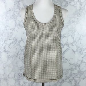 Ann Taylor Tan Sleeveless Eyelet Trim Top